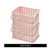 iDesign Small Stackable Shower Caddy Basket, Set of 3, Pink, Made in Usa
