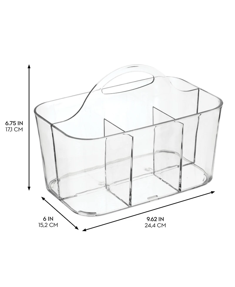 mDesign Plastic Craft & Sewing Storage Organizer Caddy Tote Bin - 2 Pack - Clear