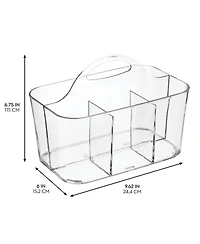 mDesign Plastic Craft & Sewing Storage Organizer Caddy Tote Bin - 2 Pack - Clear