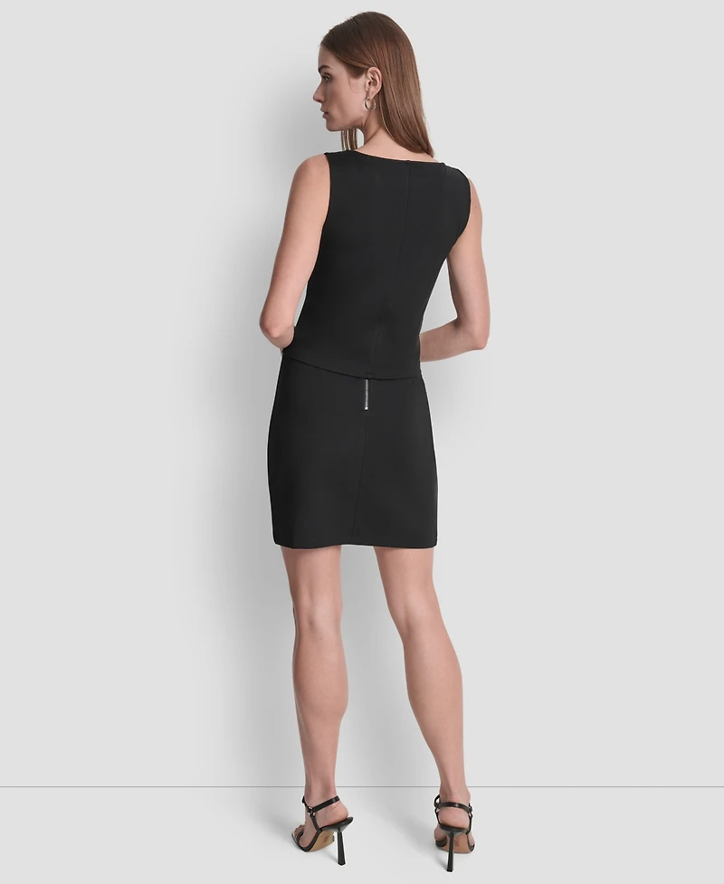 Dkny Women's Sequin Panel Sleeveless Top