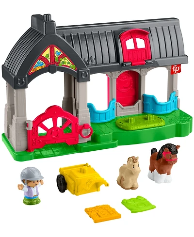 Little People Friendly Horses Stable Toddler Playset, 6 Play Pieces