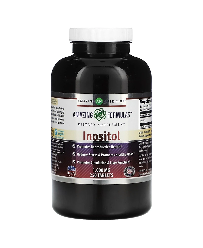 Amazing Formulas Inositol 1000mg 120 Tablets Supplement | Non Gmo | Gluten Free | Made in Usa