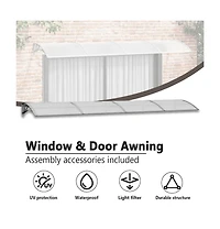 Door Canopy Gray and Transparent 137.8"x29.5" Polycarbonate