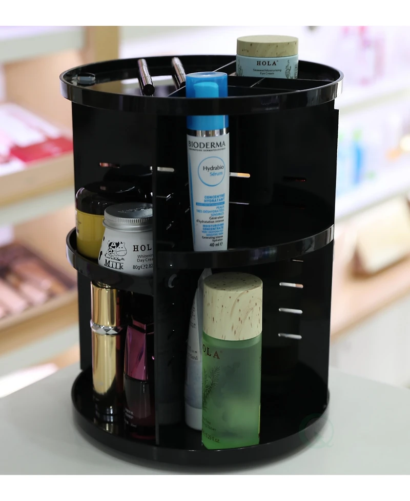 Basicwise Rotating Cosmetic Storage Tower, Makeup Organizer