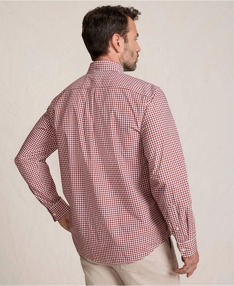 Lands' End Men's Long Sleeve Pattern Poplin Shirt