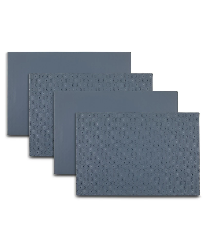 Dainty Home Stratham Reversible Premium Faux Leather 12" x 18" Rectangular Placemats Set of 4