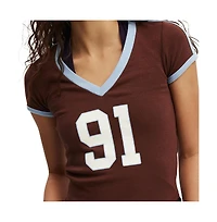 Cotton On Women's V Neck Retro Baby Graphic Tee