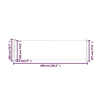 Side Awning Cream Polyester with Pu coating, powder-coated steel