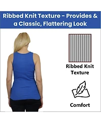 Galaxy By Harvic Women's Loose Fit Ribbed Tank Top