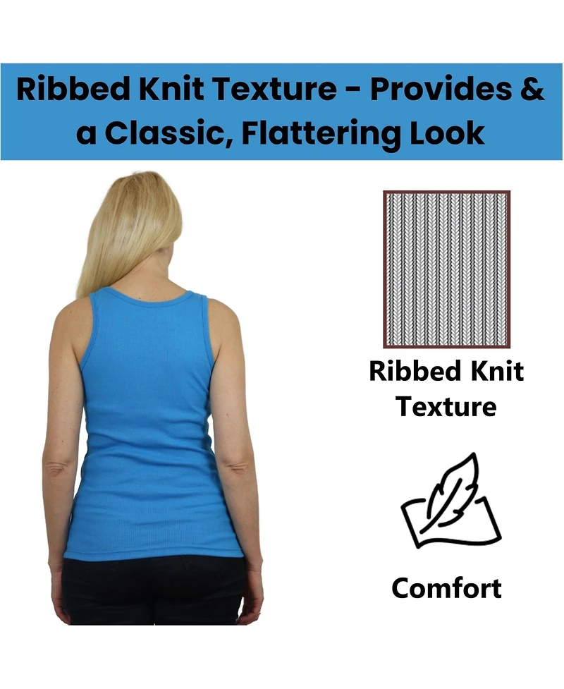 Galaxy By Harvic Women's Loose Fit Ribbed Tank Top