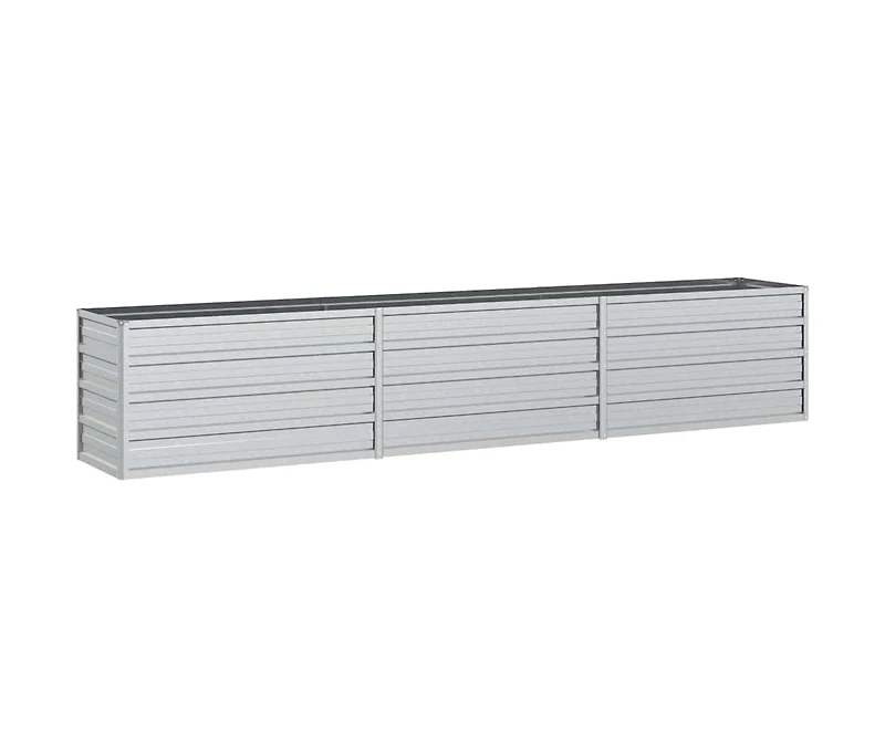 Garden Raised Bed Silver Galvanized Steel Large Durable