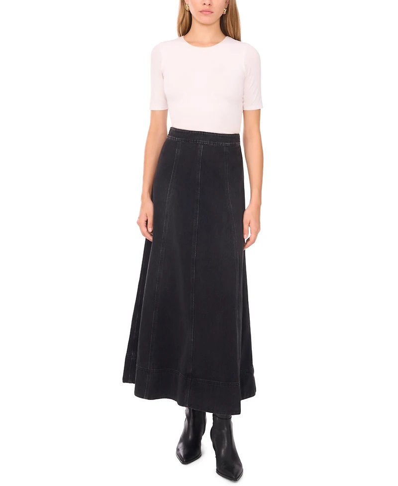 1.state Women's Denim Seamed Maxi Skirt
