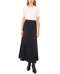 1.state Women's Denim Seamed Maxi Skirt