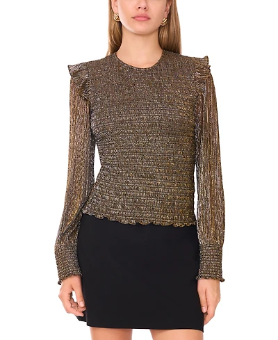 1.state Women's Long Sleeve Smocked Body Blouse