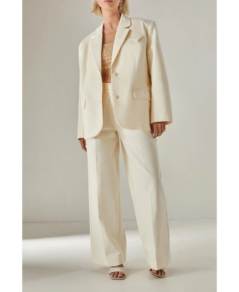 Nasty Gal Women's Twill Buckle Tailored Pants