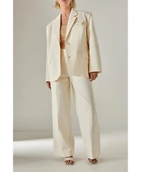 Nasty Gal Women's Twill Buckle Tailored Pants