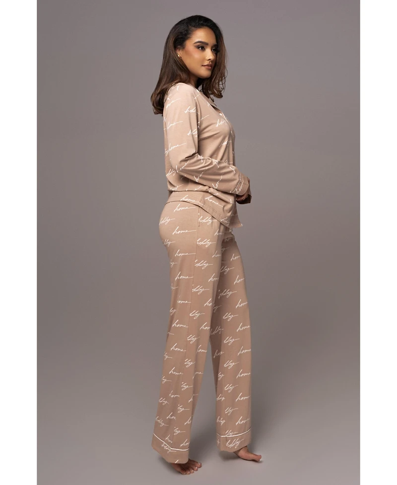 Jluxlabel Red Home For The Holidays Adult Pajama Set