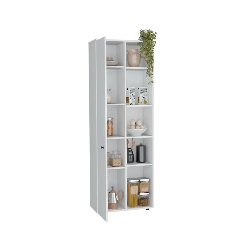 Tuhome Hoyt Multistorage Kitchen Pantry White Mdf