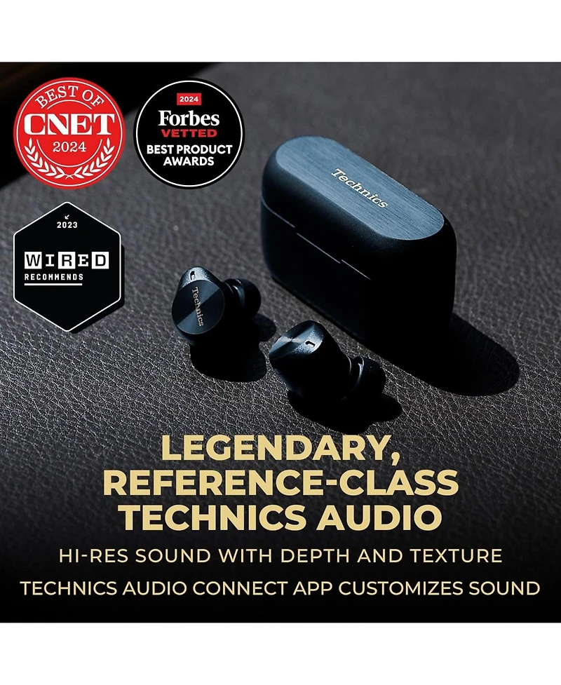 Panasonic Technics Eah-aZ80-A Premium Hi-Fi True Wireless Bluetooth Earbuds with Advanced Noise Cancelling - Midnight Blue