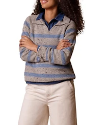 Celtic & Co. Women's Donegal Striped Polo Sweater