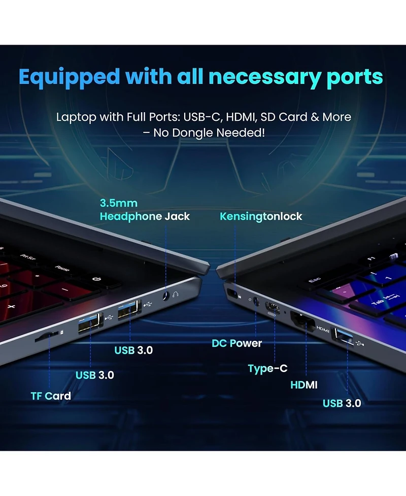 17.6 inch Student-Laptop Computer, 2025 16GB Ram 384GB Ssd Expandable 512GB Windows 11 Laptop, Quad-Cores Processor, 1080P Fhd Display, 1 Year Office