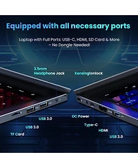 17.6 inch Student-Laptop Computer, 2025 16GB Ram 384GB Ssd Expandable 512GB Windows 11 Laptop, Quad-Cores Processor, 1080P Fhd Display, 1 Year Office
