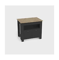 Tuhome Arlet Kitchen Island Black/Macadamia Mdf