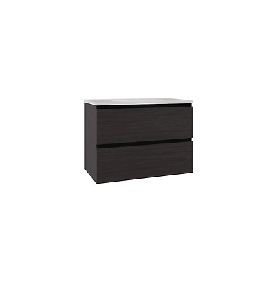 Tuhome Bathroom Cabinet Opalo Black Mdf