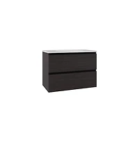 Tuhome Bathroom Cabinet Opalo Black Mdf