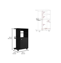 Tuhome Konik Multistorage Kitchen Pantry Black Mdf