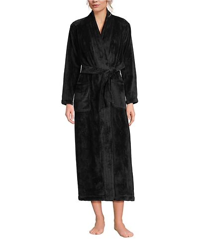 Lands' End Women's Cozy Plush Long Wrap Robe