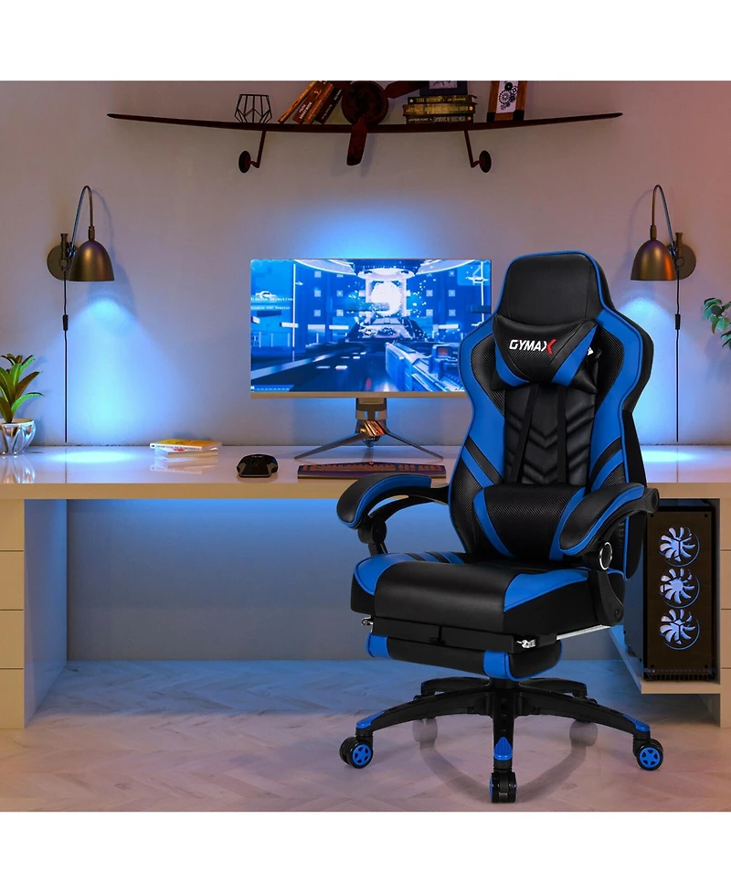 Gymax Office Computer Desk Chair Gaming Adjustable Swivel w/Footrest