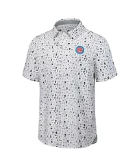 Tommy Bahama Men's Gray Chicago Cubs Nova Wave Riptide Rally Camp Button-Up Short Sleeve Shirt