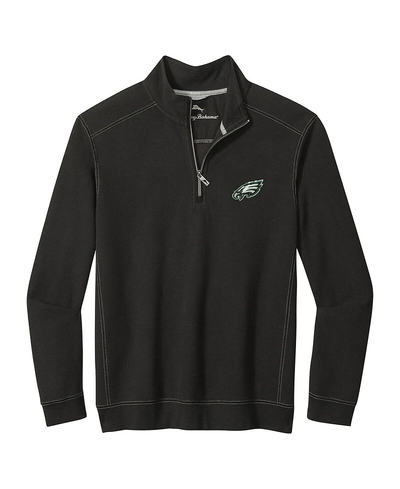 Tommy Bahama Men's Black Philadelphia Eagles Sport Tobago Half-Zip Pullover Sweatshirt