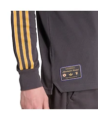 Adidas Men's Gray Manchester United Terrace Icons Long Sleeve Polo Shirt