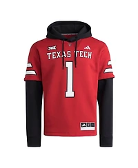 Adidas Men's Red Texas Tech Raiders Jersey Pullover Hoodie