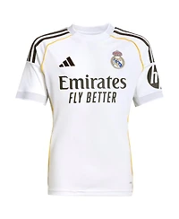 Adidas Big Boys and Girls White Real Madrid 2025/26 Home Replica Jersey