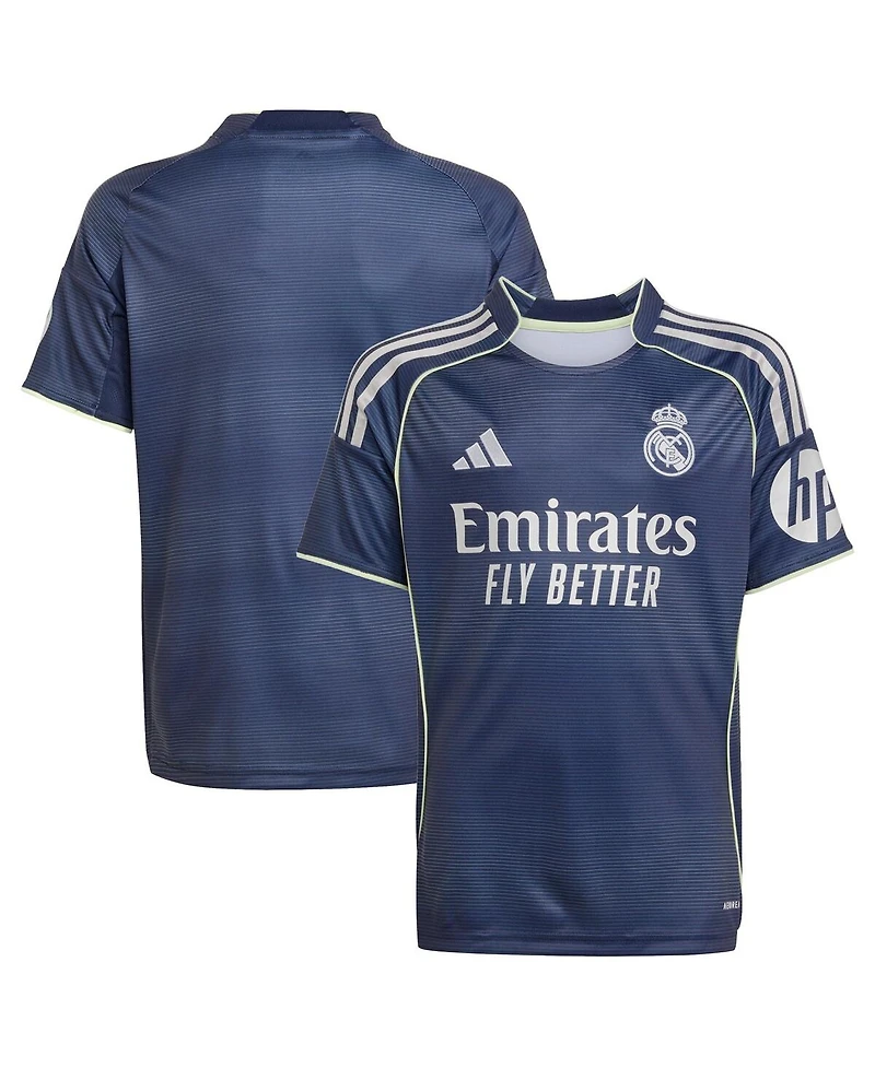Adidas Big Boys and Girls Blue Real Madrid 2025/26 Away Replica Jersey