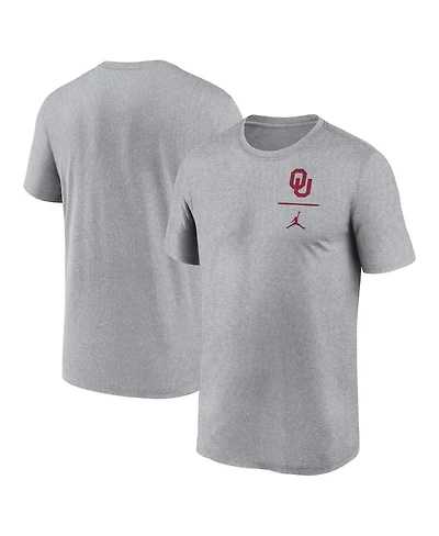 Jordan Men's Heather Gray Oklahoma Sooners Primary Logo Legend Performance T-Shirt