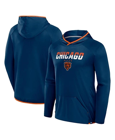Fanatics Men's Navy Chicago Bears Transitional Defender Hoodie Long Sleeve T-Shirt