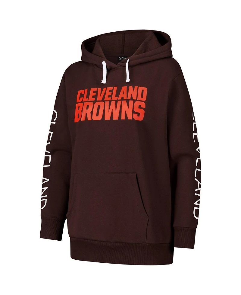 G-iii 4Her by Carl Banks Women's Brown Cleveland Browns Extra Inning Pullover Hoodie
