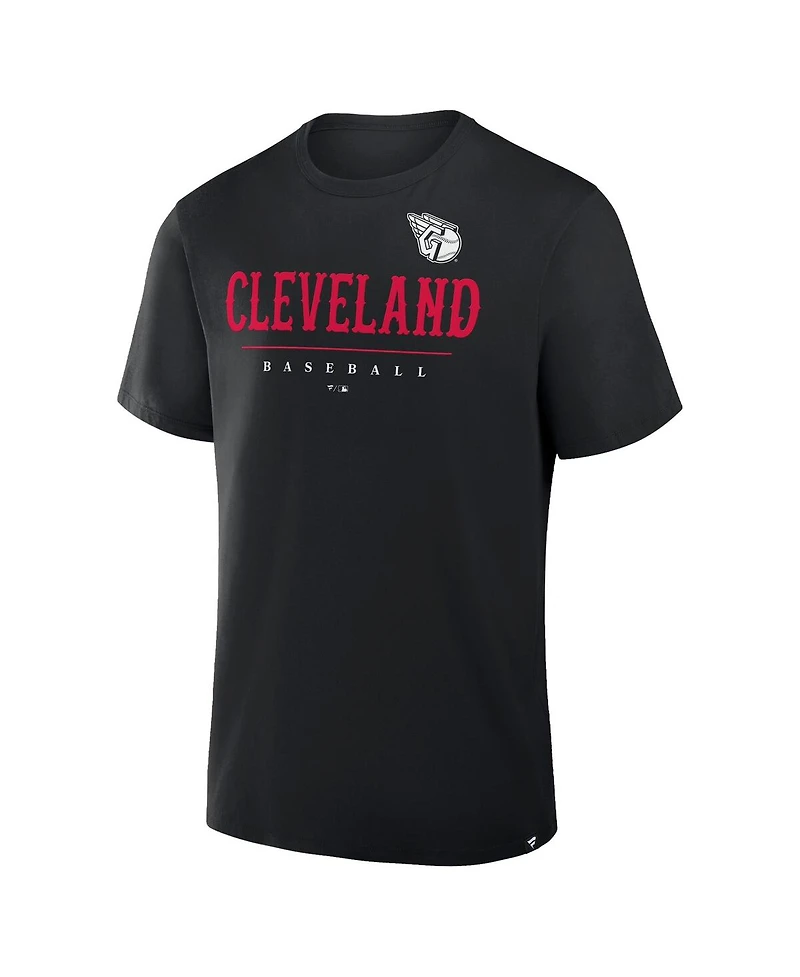 Fanatics Men's Black Cleveland Guardians Color Pop Legacy Clubhouse T-Shirt