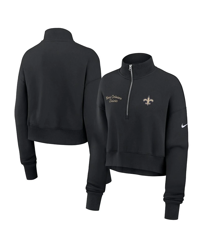 Nike Women's Black New Orleans Saints Primetime Phoenix Half-Zip Sweatshirt