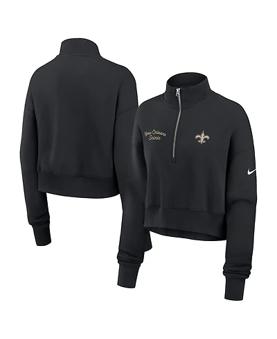 Nike Women's Black New Orleans Saints Primetime Phoenix Half-Zip Sweatshirt