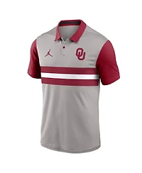 Jordan Men's Gray/Crimson Oklahoma Sooners Vapor Performance Polo Shirt