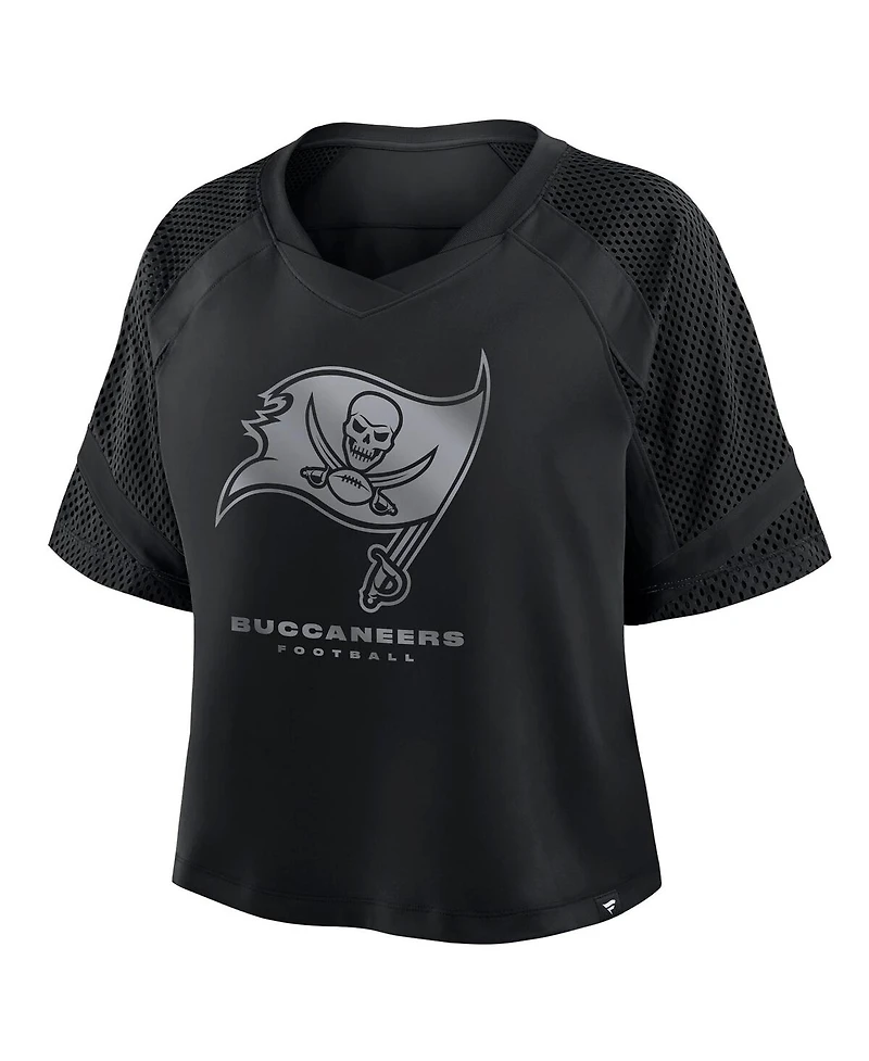 Fanatics Women's Tampa Bay Buccaneers Oversized Raglan V-Neck Blackout Fashion Jersey
