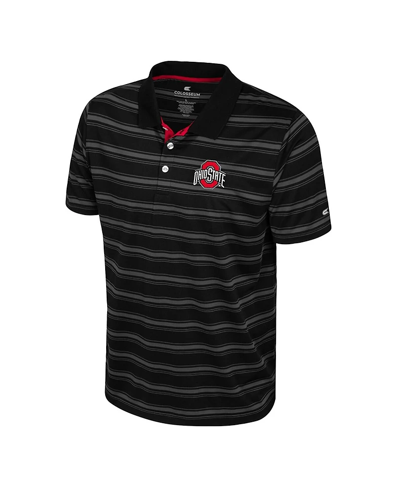 Colosseum Men's Black Ohio State Buckeyes Milk Steak Polo Shirt