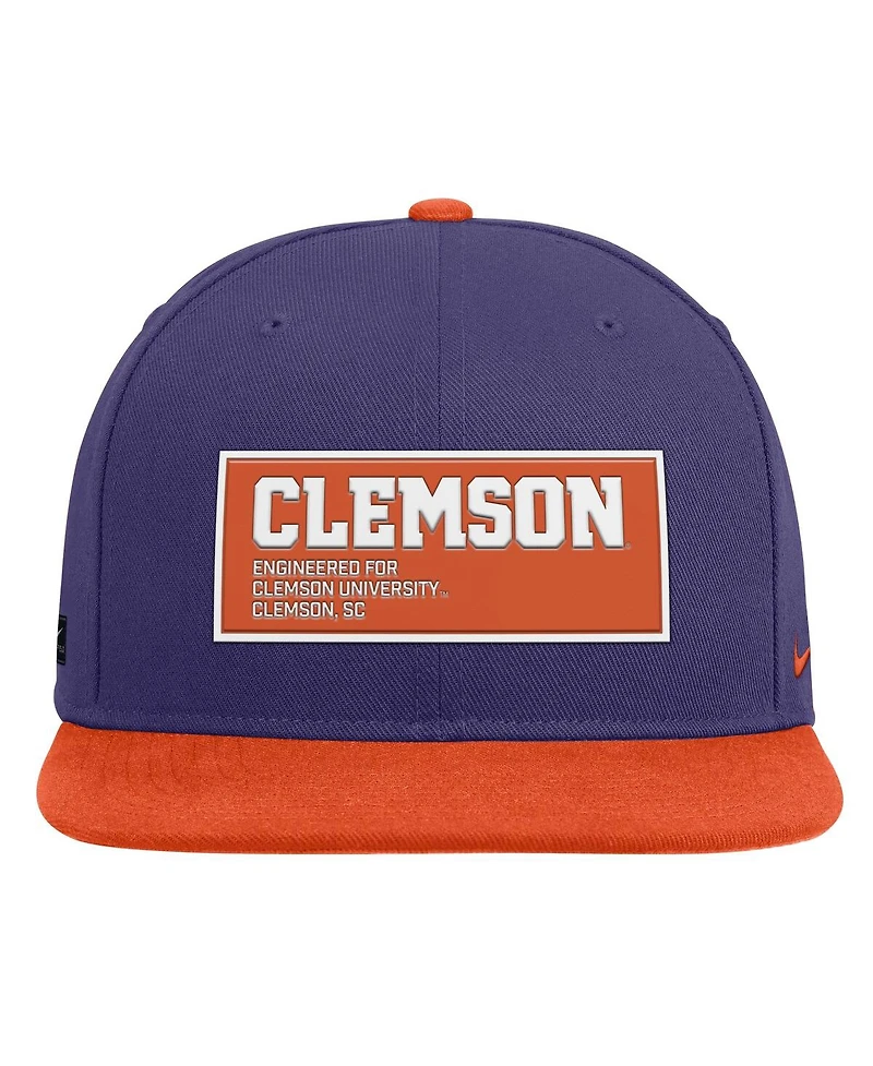 Nike Men's Purple/Orange Clemson Tigers 2025 On-Field Patch Pro Dri-fit Snapback Hat