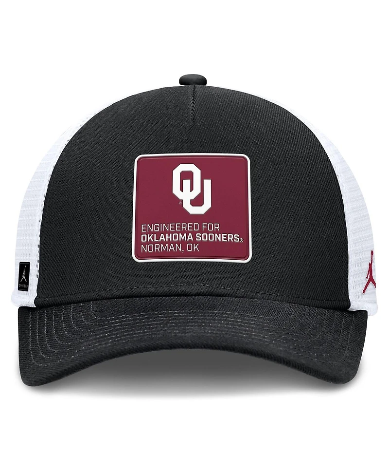 Jordan Men's Black/White Oklahoma Sooners 2025 On-Field Rise Engineered Trucker Adjustable Hat