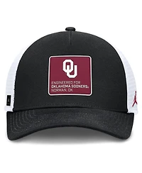 Jordan Men's Black/White Oklahoma Sooners 2025 On-Field Rise Engineered Trucker Adjustable Hat